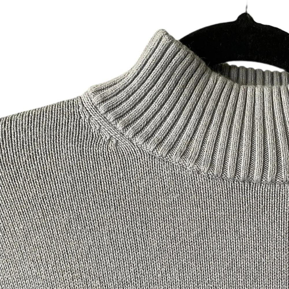 Sunday Best Aritzia Gray Cropped Mock Neck Sweater Small Cotton Cashmere